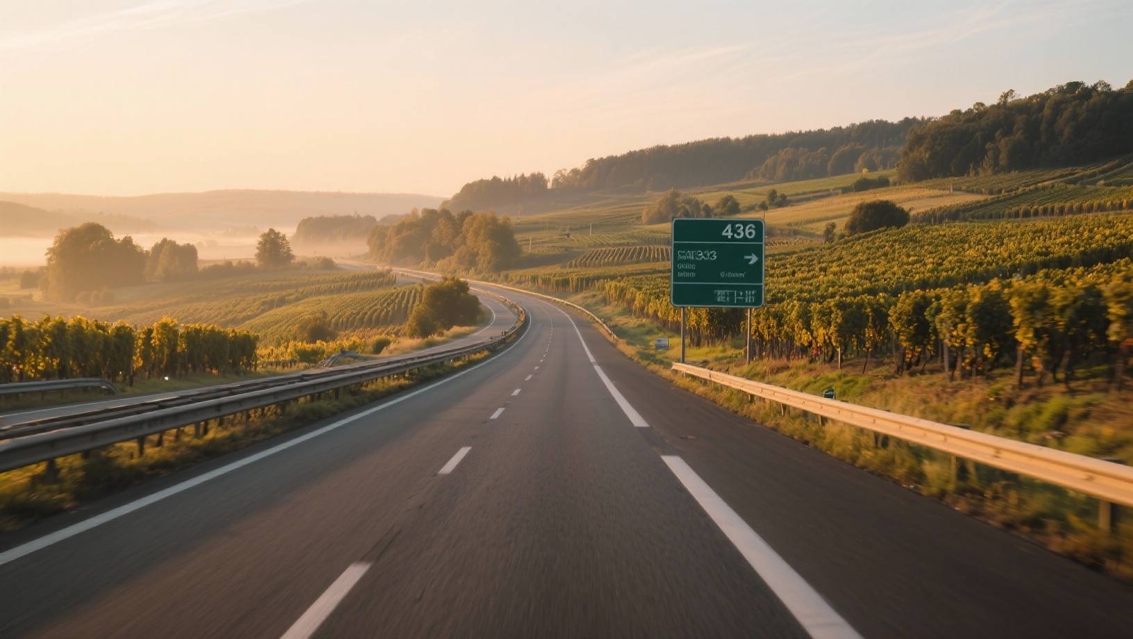Autoroute A35 traversant le vignoble alsacien vers Mulhouse